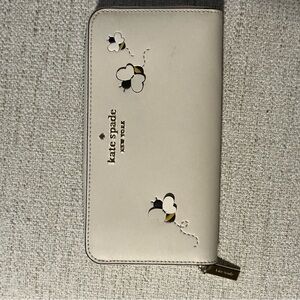 Kate Spade Cream Wallet with Bee Accents